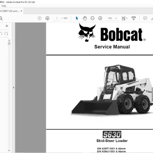 Bobcat S630 Skid-Steer Loader Service Manual 6987160 - PDF DOWNLOAD