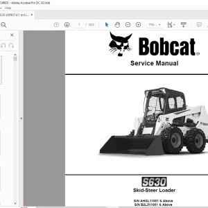 Bobcat S630 Skid-Steer Loader Service Manual 6990741 - PDF DOWNLOAD