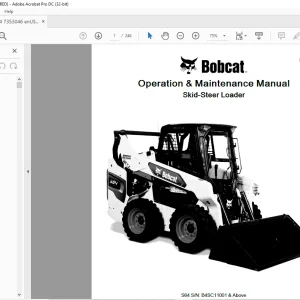 Bobcat S64 Skid-Steer Loader Operation & Maintenance Manual SN B4SC11001 & Above - PDF DOWNLOAD