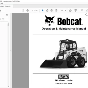 Bobcat S650 Skid-Steer Loader Operation & Maintenance Manual SN A3NU11001 & Above - PDF DOWNLOAD