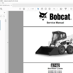 Bobcat S740 Skid-Steer Loader Service Manual 7252363 - PDF DOWNLOAD