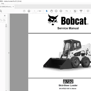 Bobcat S750 Skid-Steer Loader Service Manual SN ATDZ11001 & Above - PDF DOWNLOAD
