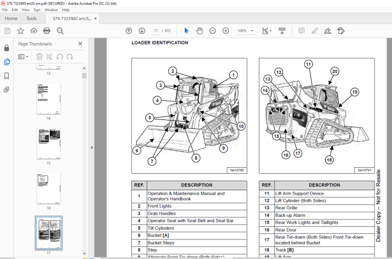 Bobcat S76 Compact Track Loader Service Manual 7323980 (09-20) - PDF