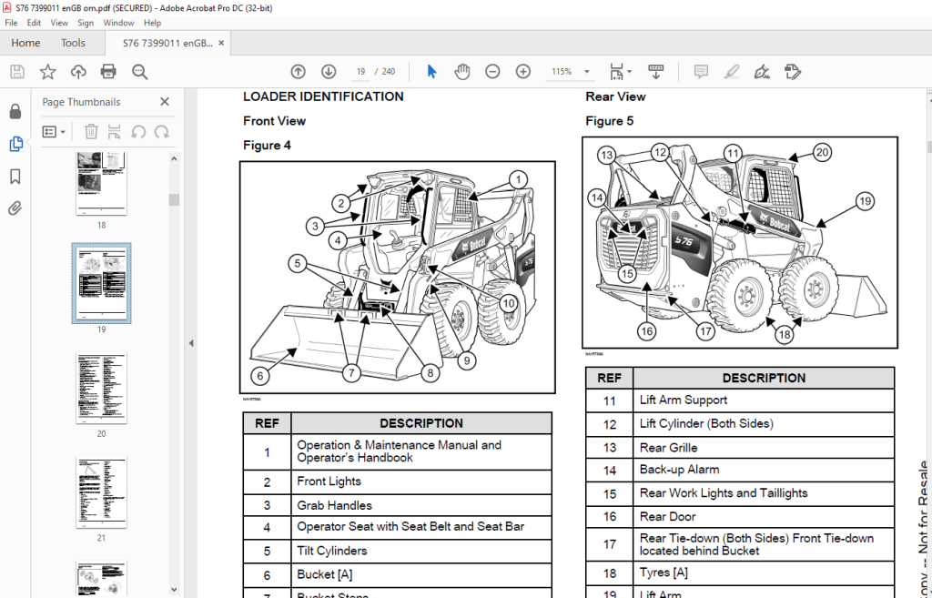 Bobcat S76 Skid-Steer Loader Operation & Maintenance Manual SN