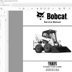 Bobcat S770 Compact Track Loader Service Manual 6990253 - PDF DOWNLOAD