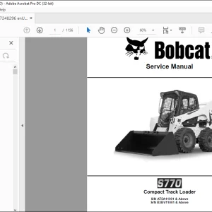 Bobcat S770 Compact Track Loader Service Manual 7248296 (10-18) - PDF DOWNLOAD