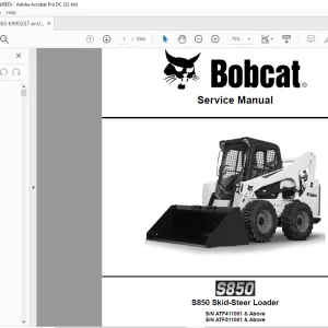 Bobcat S850 Skid-Steer Loader Service Manual 6990257 - PDF DOWNLOAD