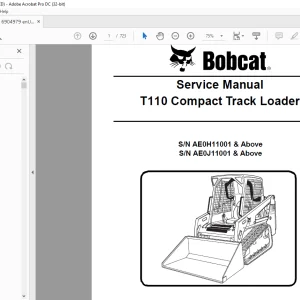 Bobcat T110 Compact Track Loader Service Manual 6904979 - PDF DOWNLOAD
