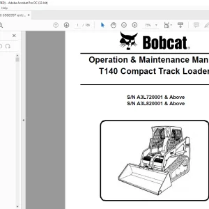 Bobcat T140 Compact Track Loader Operation & Maintenance Manual 6986997 - PDF DOWNLOAD