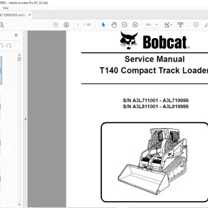 Bobcat T140 Compact Track Loader Service Manual 6986569 (11-10) - PDF DOWNLOAD