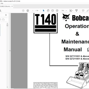 Bobcat T140 Loader Operation & Maintenance Manual 6903138 - PDF DOWNLOAD