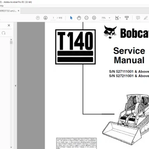 Bobcat T140 Loader Service Manual 6903153 (6-12) - PDF DOWNLOAD