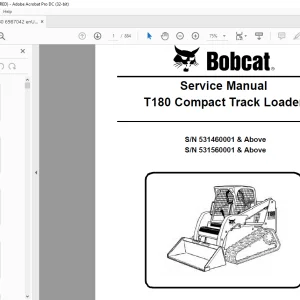 Bobcat T180 Compact Track Loader Service Manual 6987042 (11-10) - PDF DOWNLOAD