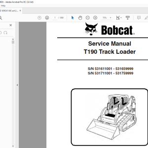 Bobcat T190 Track Loader Service Manual - HeyDownloads - Manual Downloads