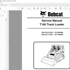 Bobcat T190 Track Loader Service Manual 6904146 (8-09) - PDF DOWNLOAD