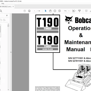Bobcat T190 Turbo T190 Turbo High Flow Loader Operation & Maintenance Manual 6902822 - PDF DOWNLOAD