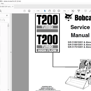Bobcat T200 Turbo T200 Turbo High Flow Loader Service Manual 6901397 (10-12) - PDF DOWNLOAD