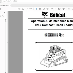 Bobcat T250 Compact Track Loader Operation & Maintenance Manual 6904162 - PDF DOWNLOAD