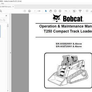 Bobcat T250 Compact Track Loader Operation & Maintenance Manual 6987003 - PDF DOWNLOAD