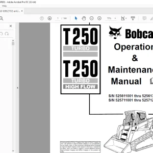 Bobcat T250 Turbo T250 Turbo High Flow Loader Operation & Maintenance Manual 6902702 - PDF DOWNLOAD