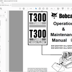 Bobcat T300 Turbo T300 Turbo High Flow Loader Operation & Maintenance Manual 6902704 - PDF DOWNLOAD