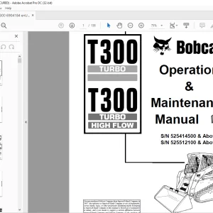 Bobcat T300 Turbo T300 Turbo High Flow Loader Operation & Maintenance Manual 6904184 - PDF DOWNLOAD