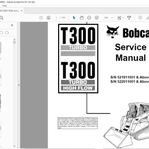 Bobcat T300 Turbo T300 Turbo High Flow Loader Service Manual 6901936 (10-12) - PDF DOWNLOAD
