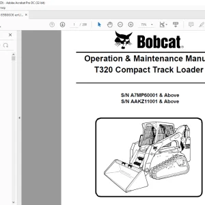 Bobcat T320 Compact Track Loader Operation & Maintenance Manual 6986606 - PDF DOWNLOAD
