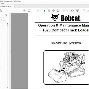Bobcat T320 Compact Track Loader Operation & Maintenance Manual SN A7MP11001 - A7MP59999 - PDF DOWNLOAD