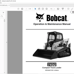 Bobcat T450 Compact Track Loader Operation & Maintenance Manual SN B4J611001 & Above - PDF DOWNLOAD