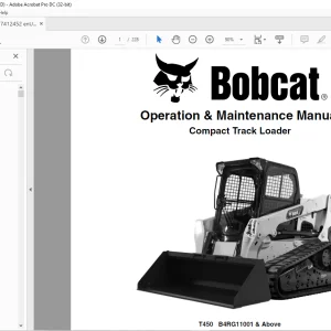 Bobcat T450 Compact Track Loader Operation & Maintenance Manual SN B4RG11001 & Above - PDF DOWNLOAD