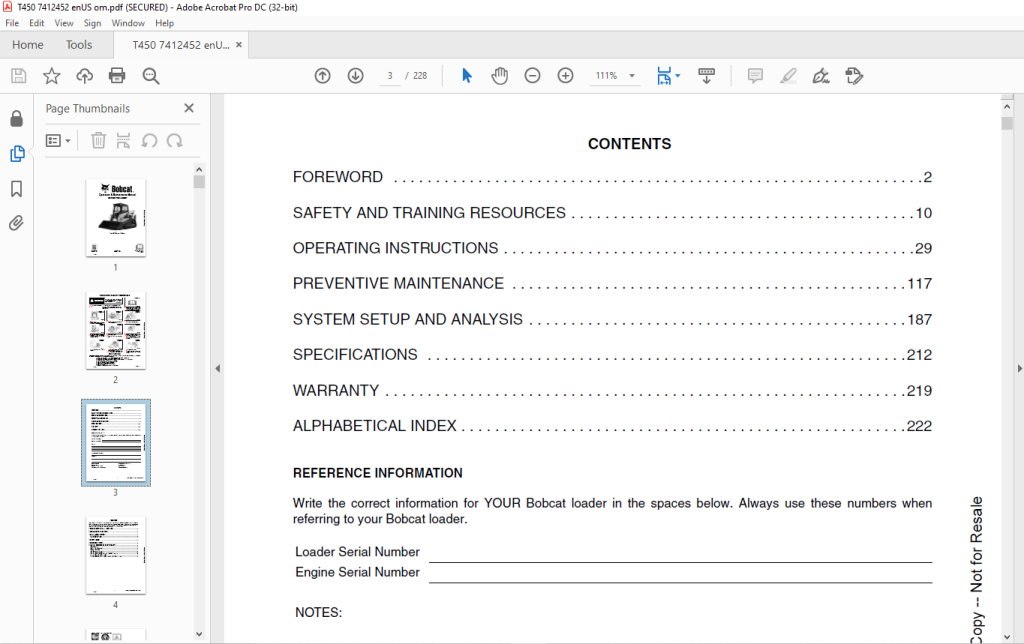 Bobcat T450 Compact Track Loader Operation & Maintenance Manual SN