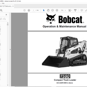 Bobcat T590 Compact Track Loader Operation & Maintenance - HeyDownloads