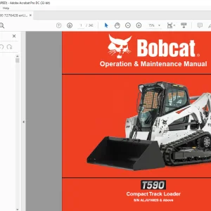 Bobcat T590 Compact Track Loader Operation & Maintenance Manual SN ALJU16825 & Above - PDF DOWNLOAD