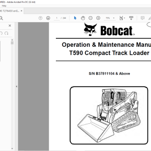 Bobcat T590 Compact Track Loader Operation & Maintenance Manual SN