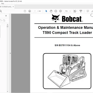 Bobcat T590 Compact Track Loader Operation & Maintenance Manual SN B37811104 & Above - PDF DOWNLOAD
