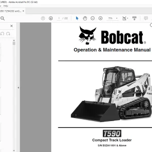 Bobcat T590 Compact Track Loader Operation & Maintenance Manual SN B3ZA11001 & Above - PDF DOWNLOAD
