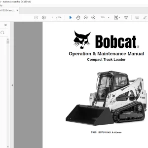 Bobcat T595 Compact Track Loader Operation & Maintenance Manual SN B57U11001 & Above - PDF DOWNLOAD