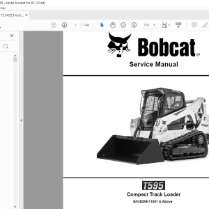 Bobcat T595 Compact Track Loader Service Manual SN B3NK11001 & Above - PDF DOWNLOAD