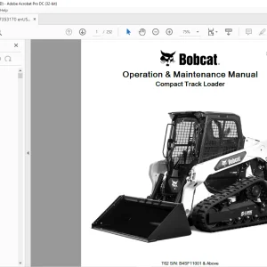 Bobcat T62 Compact Track Loader Operation & Maintenance Manual SN B4SF11001 & Above - PDF DOWNLOAD