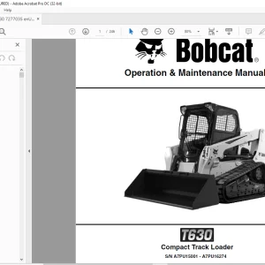 Bobcat T630 Compact Track Loader Operation & Maintenance Manual SN A7PU15001 - A7PU16274 - PDF DOWNLOAD