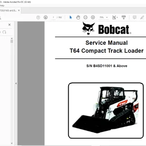 Bobcat T64 Compact Track Loader Service Manual SN B4SD11001 & Above - PDF DOWNLOAD