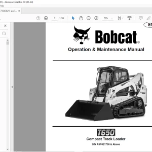 Bobcat T650 Compact Track Loader Operation & Maintenance Manual 7385823 - PDF DOWNLOAD