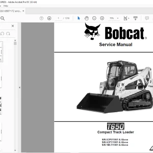 Bobcat T650 Compact Track Loader Service Manual 6987172 - PDF DOWNLOAD