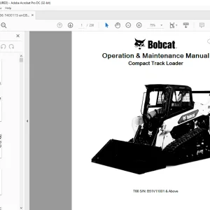 Bobcat T66 Compact Track Loader Operation & Maintenance Manual SN B51V11001 & Above - PDF DOWNLOAD