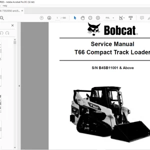 Bobcat T66 Compact Track Loader Service Manual SN B4SB11001 & Above - PDF DOWNLOAD