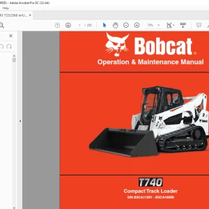 Bobcat T740 Compact Track Loader Operation & Maintenance Manual SN B3CA11001 - B3CA16099 - PDF DOWNLOAD