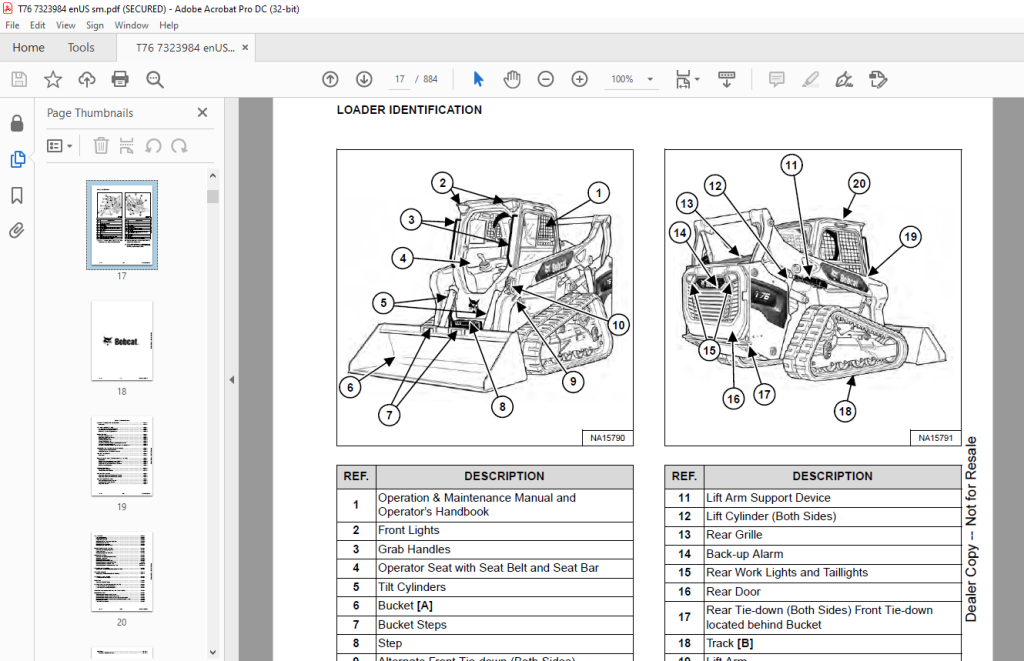 Bobcat T76 Compact Track Loader Service Manual SN B4CE11001 & Above ...