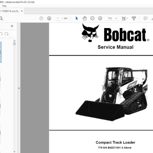 Bobcat T76 Compact Track Loader Service Manual SN B4ZZ11001 & Above - PDF DOWNLOAD