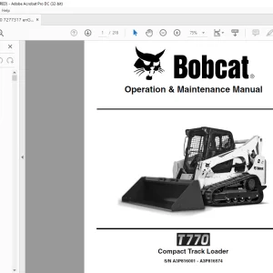 Bobcat T770 Compact Track Loader Operation & Maintenance Manual 7277317 - PDF DOWNLOAD
